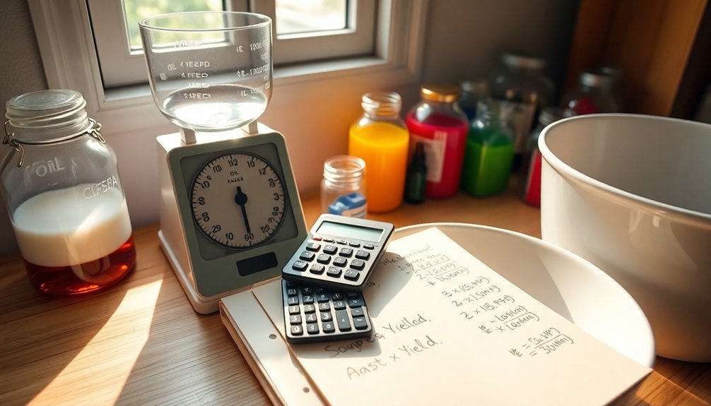 calculating soap production yield