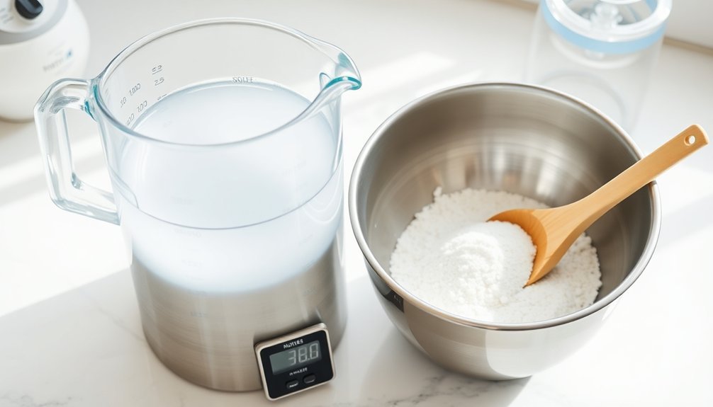choosing appropriate mixing containers