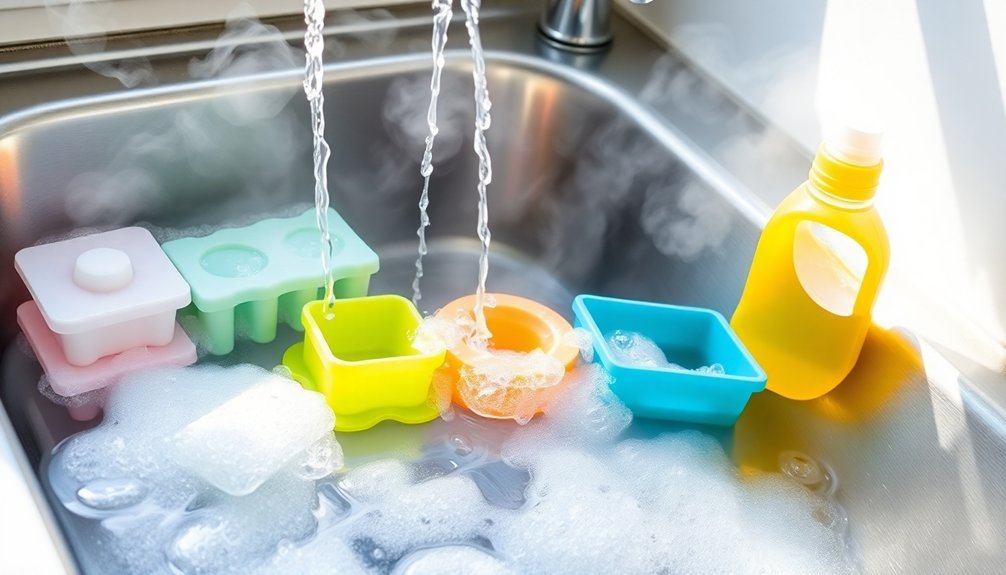 cleaning with hot detergent
