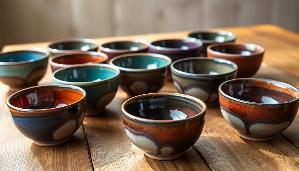 colorful reactive glaze pottery