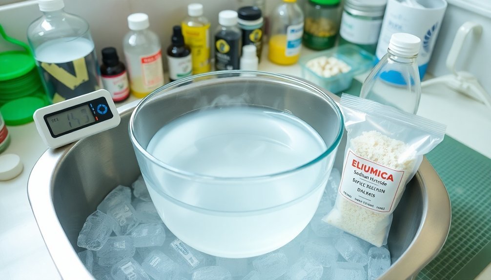 cooling lye for soapmaking