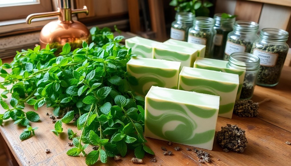 cooling peppermint soap infusion