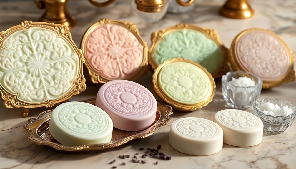 elegant oval lace soaps