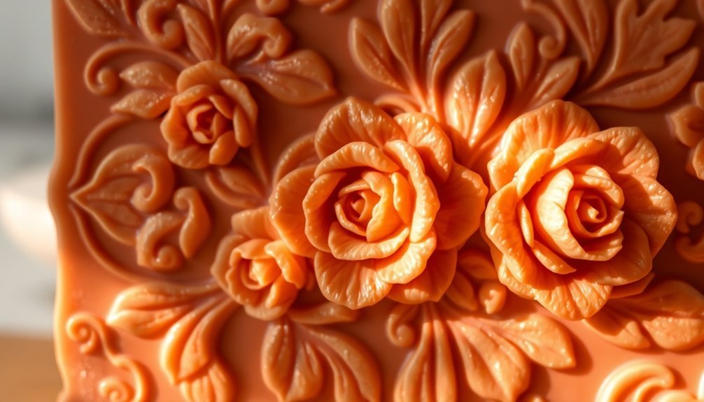 embossed roses soap mold