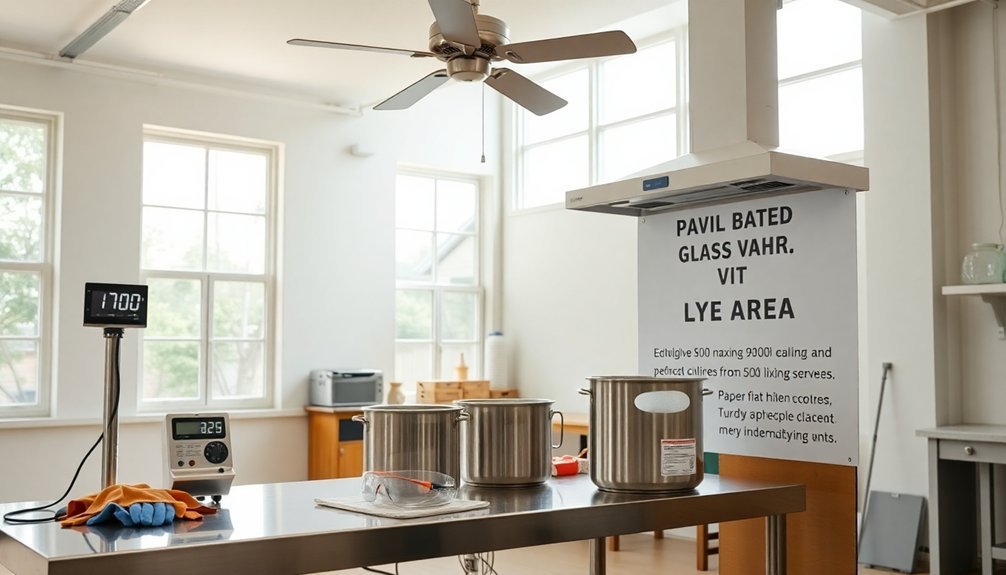 ensure safe lye ventilation
