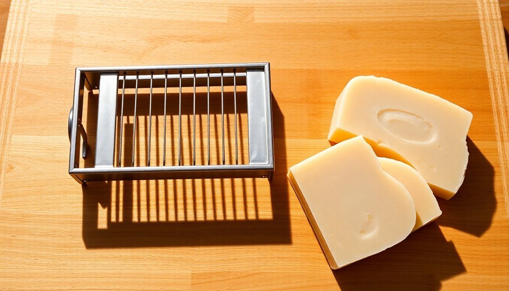 evenly cut soap bars