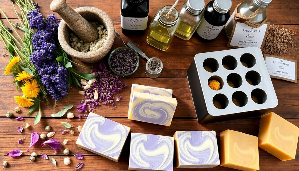 herbal and floral soap infusion