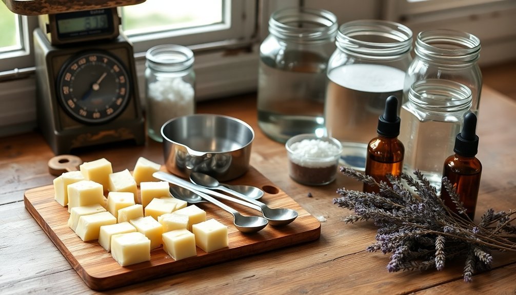measuring and preparing ingredients