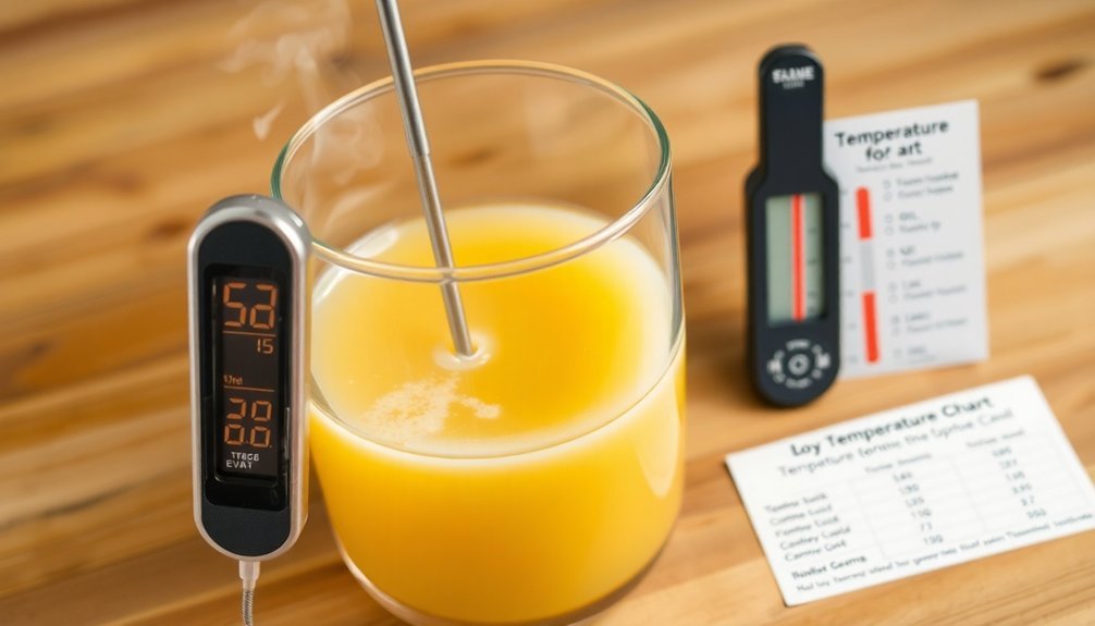 measuring soap making temperatures