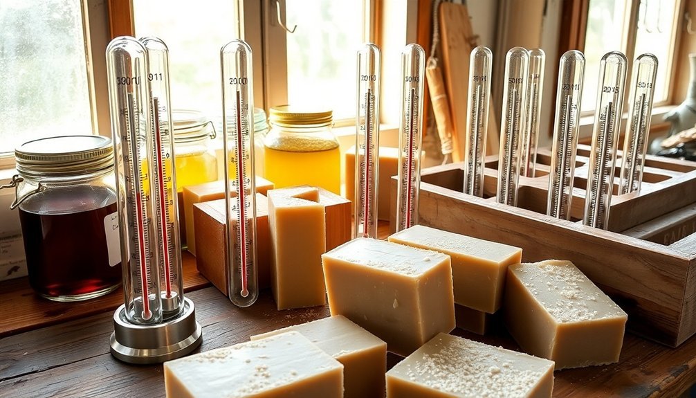 mercury glass soap thermometers