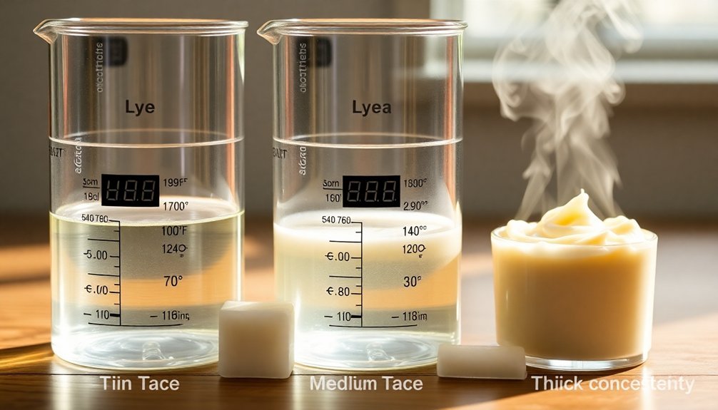 optimal lye solution temperature