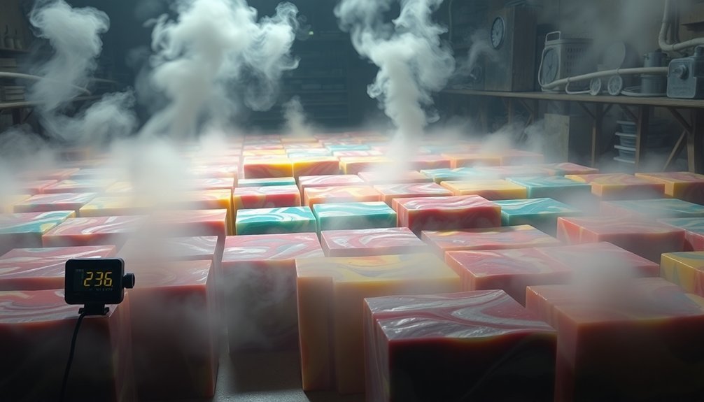 oversized soap batch thermal control