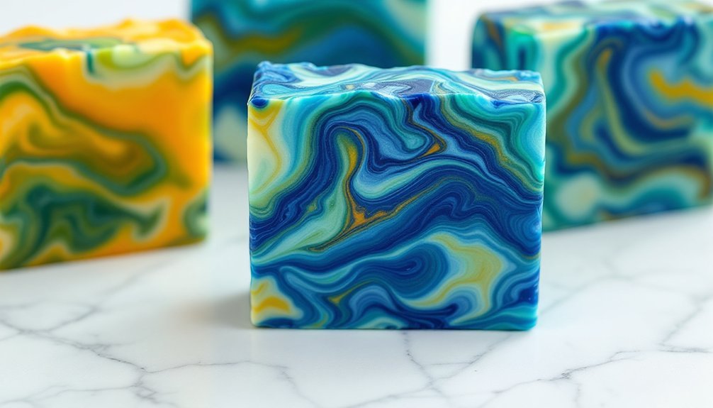 plant based soap marbling colors