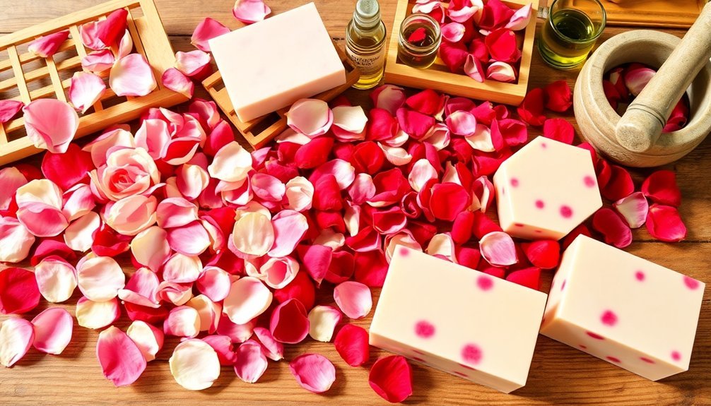 rose petals soap preparation