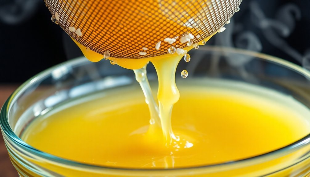straining clear tallow mesh