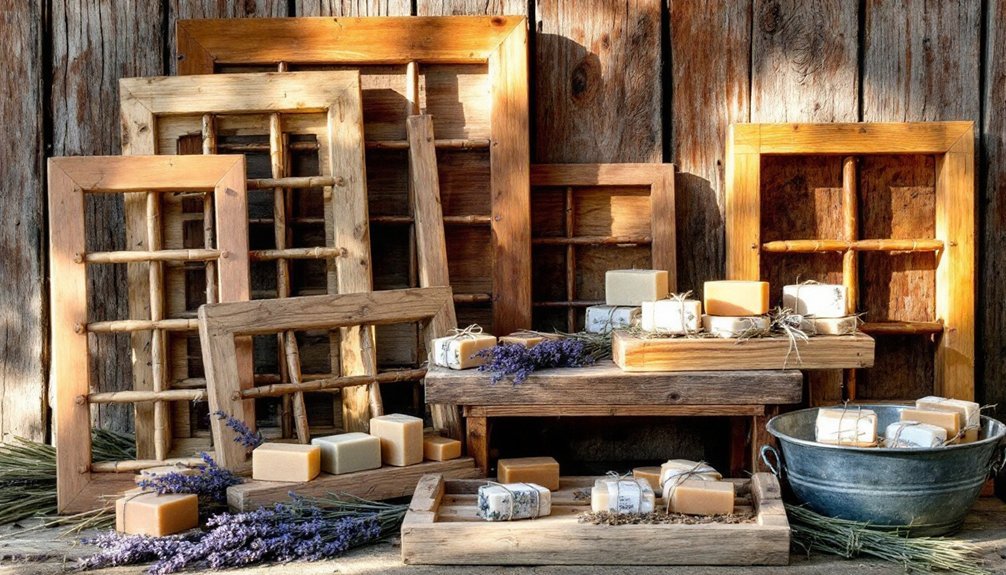 traditional wood soap racks