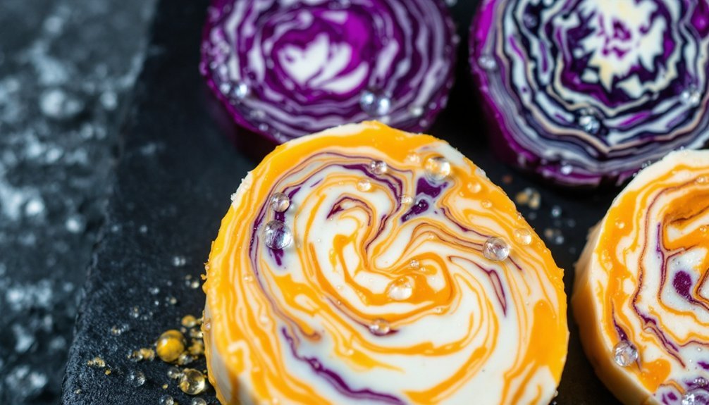 vibrant colors in soap