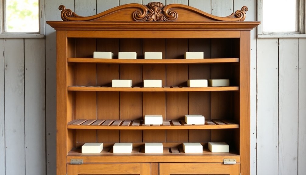 vintage soap drying cabinets