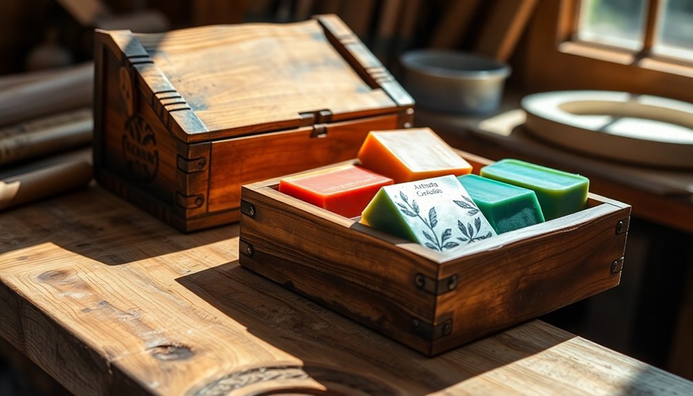 wooden boxes enhance soap quality